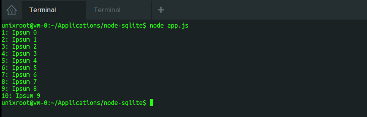 sqlite node js tutorial