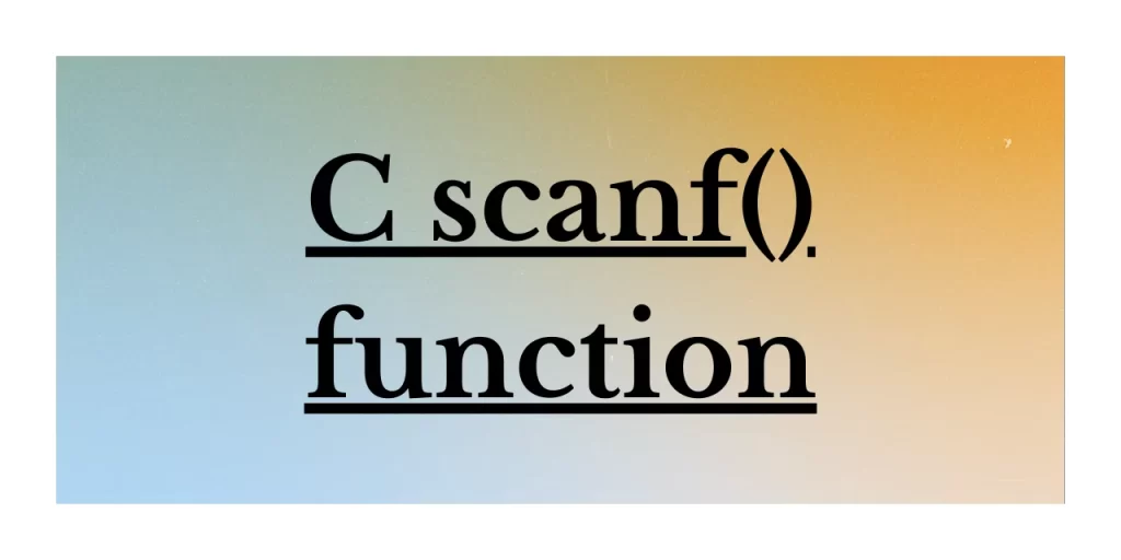 C Scanf Function Png