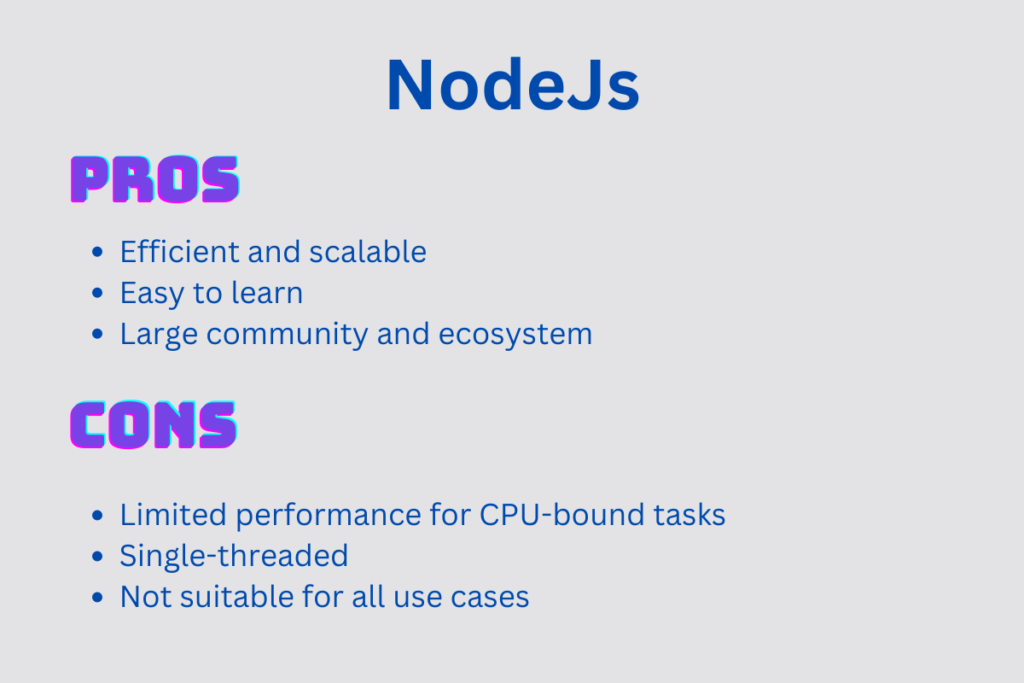 NodeJs Pros And Cons